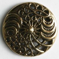 3 Stück, 25mm Vollmetallknopf, altgold, Dill , Made...