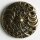 3 Stück, 25mm Vollmetallknopf, altgold, Dill , Made in Germany
