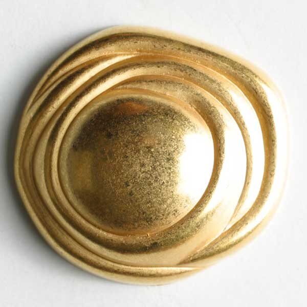 3 Stück, 28mm Vollmetallknopf, mattgold, Dill , Made in Germany