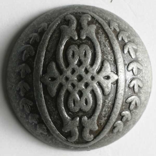 3 Stück, 23mm Vollmetallknopf, altzinn, Dill , Made in Germany