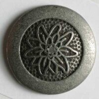 3 Stück, 18mm Vollmetallknopf, altzinn, Dill , Made...