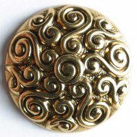 3 Stück, 28mm Vollmetallknopf, altgold, Dill , Made...