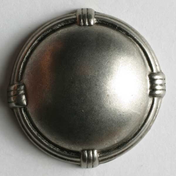 3 Stück, 18mm Vollmetallknopf, mattsilber, Dill , Made in Germany