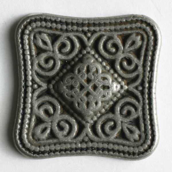 3 Stück, 18mm Vollmetallknopf, altzinn, Dill , Made in Germany