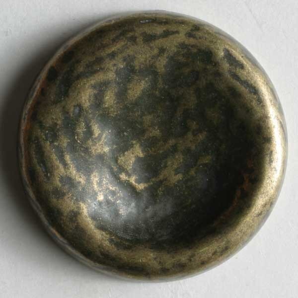 3 Stück, 25mm Vollmetallknopf, altmessing, Dill , Made in Germany