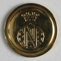 3 Stück, 20mm Vollmetallknopf, echt vergoldet, Dill...