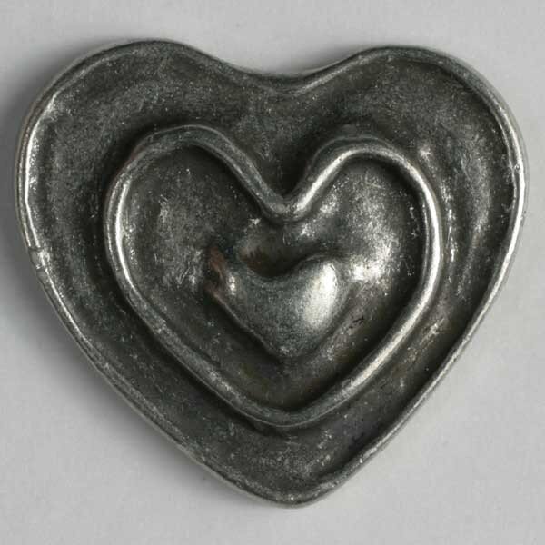 3 Stück, 28mm Vollmetallknopf, altzinn, Dill , Made in Germany