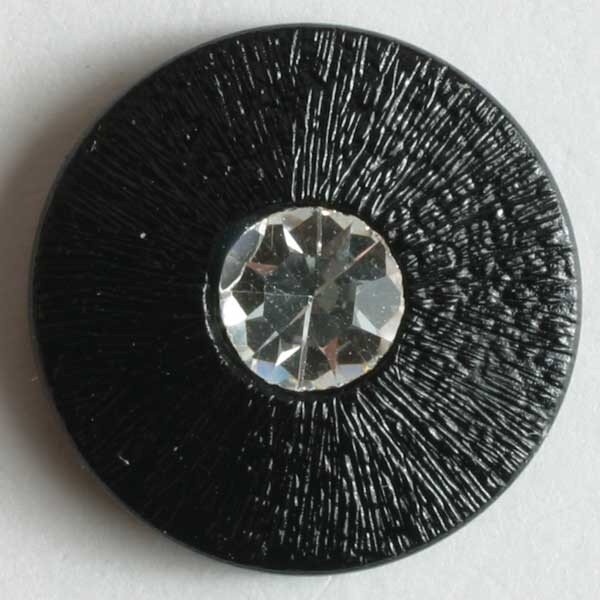 3 Stück, 14mm Kunststoffknopf mit Strass, Dill , Made in Germany