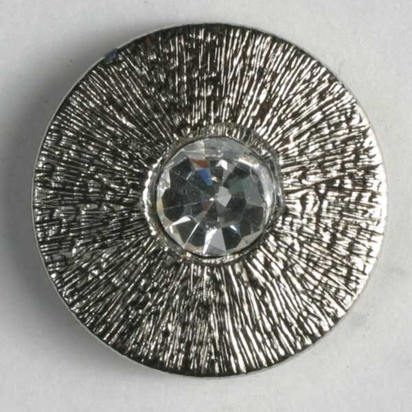 3 Stück, 18mm Kunststoffknopf mit Strass, Dill , Made in Germany