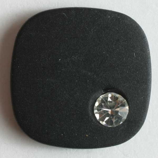 3 Stück, 14mm Kunststoffknopf mit Strass, Dill , Made in Germany
