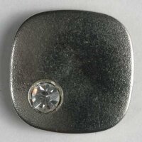 3 Stück, 14mm Kunststoffknopf mit Strass, silber,...