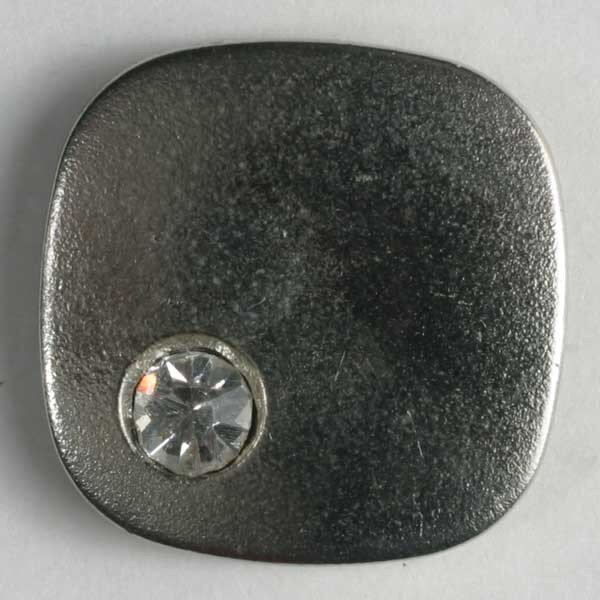4 Stück, 18mm Kunststoffknopf mit Strass, silber, Dill , Made in Germany