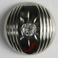 3 Stück, 20mm Kunststoffknopf mit Strass, silber,...