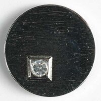 3 Stück, 18mm Kunststoffknopf mit Strass, silber,...