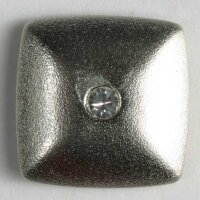 3 Stück, 23mm Kunststoffknopf mit Strass, silber,...