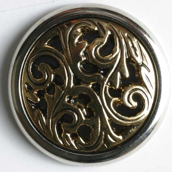 3 Stück, 23mm Knopf, altgold, Dill , Made in Germany