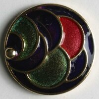 3 Stück, 20mm Vollmetallknopf emailliert, Dill ,...
