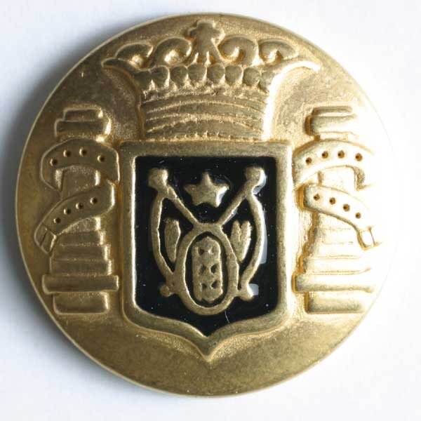 2 Stück, 23mm Vollmetallknopf emailliert, Dill , Made in Germany