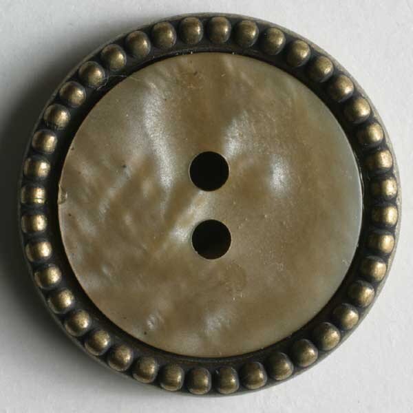 3 Stück, 23mm Knopf, beige, Dill , Made in Germany