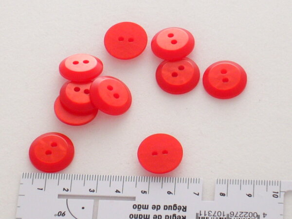 6 Stück 200202 Knopf, rot, Größe 18mm, Dill, Made in Germany