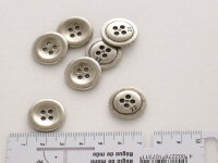 6 Stück 221043 Vollmetallknopf, altsilbermm, Dill,...