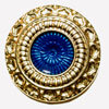 3 Stück 360242 Schmuckknopf, blau, Größe 23mm, Dill, Made in Germany