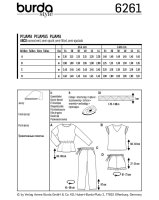6261 Pyjamas, Schnittmuster von Burda