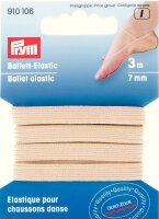 3m Gummiband, Gummilitze 7mm, beige, Ballett-Elastic,...