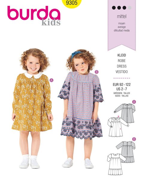 9305 Verspielte Sommerkleider F, 2020, Burda