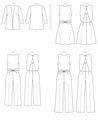 B6775 Damen Overall Kleid Jackett Schärpe, Butterick