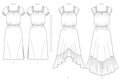 B6757 Damen Kleid Schärpe, Butterick