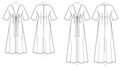 V1735 Damen Kimono Kleid, Vogue