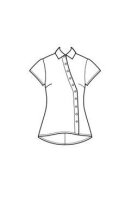 9106 Bluse mit asymmetrischer Knopfleiste , Simplicity