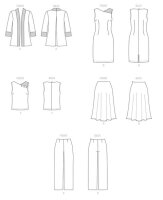B6796 Damen Shirt Top Hose Kleid Jackett, Butterick
