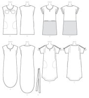 M8164 Damen Gürtel Flügelärmel Kleid Pullover, McCalls