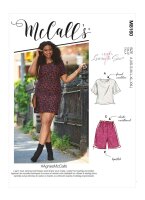 M8160 Damen Top Hose Shorts Flügelärmel Kleid,...