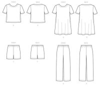 M8160 Damen Top Hose Shorts Flügelärmel Kleid, McCalls