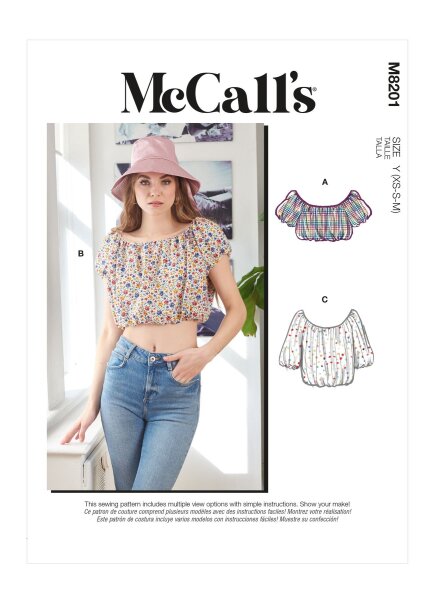 M8201 Damen Tops, Schnittmuster von McCalls