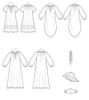 M8212 Damen Gürtel Kleid Hut, McCalls
