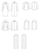 B6858 Damen Shirt Tops Hose Kleid, Butterick