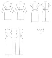 B6849 Damen Kragen Kleid, Butterick