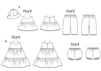 B5629 Kinder Top Hose Höschen Kleid Hut, Butterick