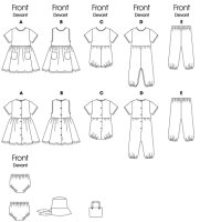B5624 Kinder Trägerkleid Overall Höschen Hut,...