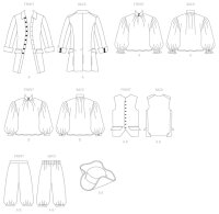 B3072 Hose Mantel Hut Shirt Weste, Butterick