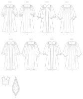 B4542 Kinder Kragen Robe, Butterick