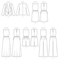B6330 Damen Overall Kleid Jackett Einteiler, Butterick