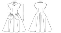 B6055 Damen Gürtel Kleid, Butterick
