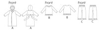 B5869 Top Hose Gürtel Robe Baby, Butterick