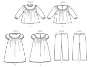 B6076 Top Kinder Hose Kleidchen, Butterick