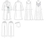 B5963 Damen Top Hose Kleidchen Robe Beutel, Butterick